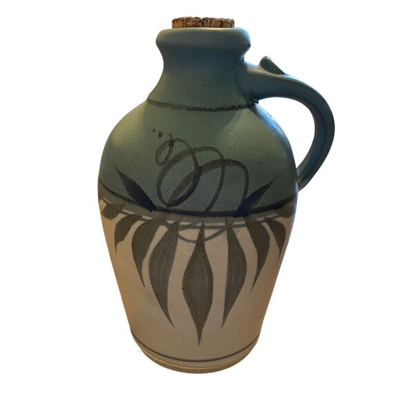 Emerson Creek Pottery corked jug Blue vase stoneware pottery Virginia - Picture 1 of 8